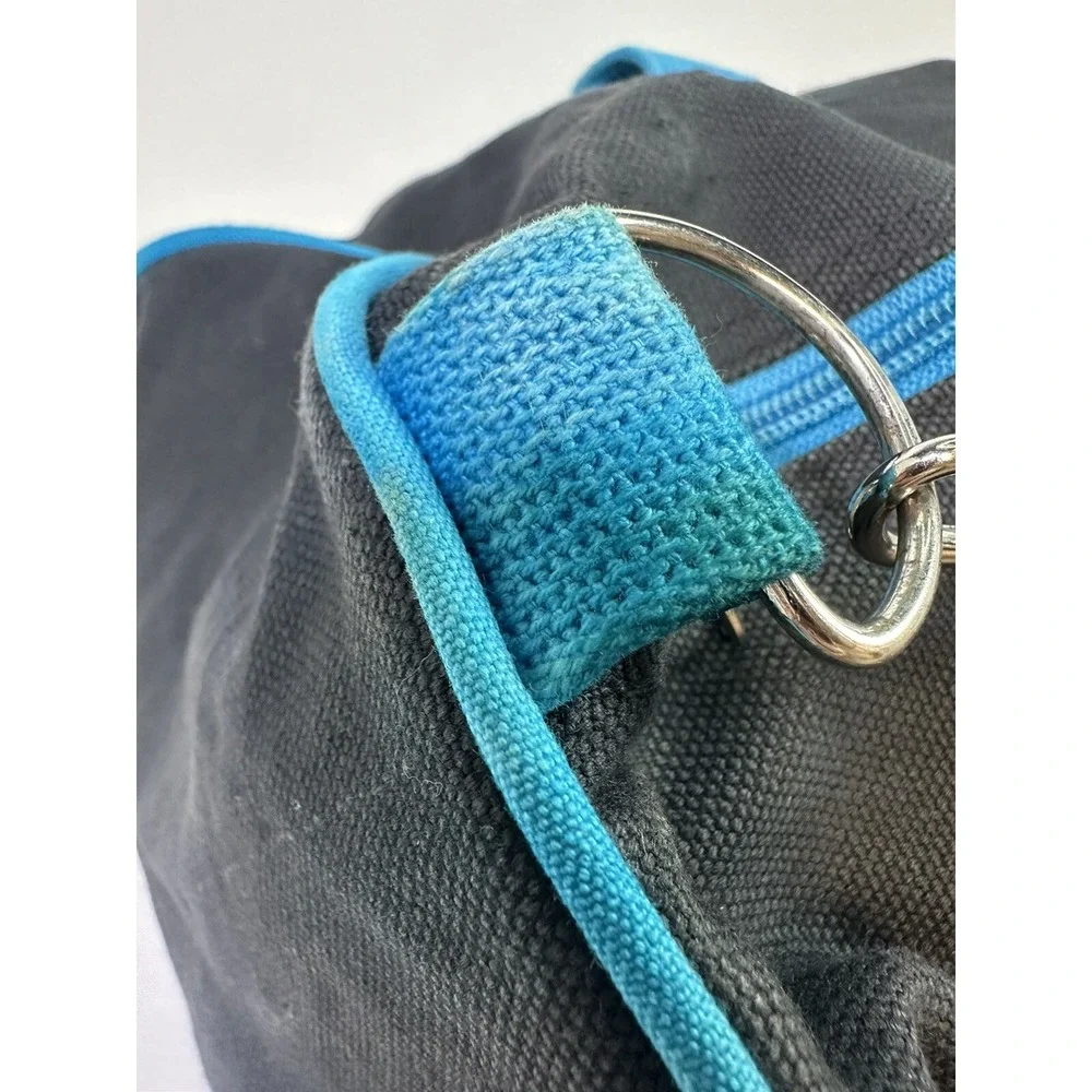 RARE‎ Y2K Reebok Black Cotton Denim Gym Duffle 90s Teal Blue READ DESCRIPTION